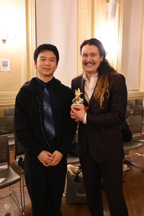 The trophy handover — Dancing With The Professors, 15 March 2026